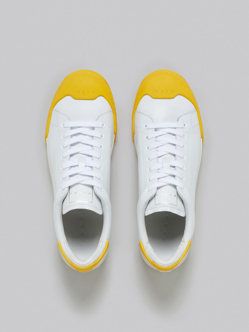 Sneakers Dada Bumper en cuir blanc et jaune - Sneakers - Image 4