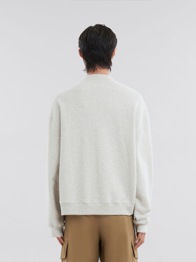 Grey melange cotton bomber with Marni patch - Sweaters - Image 3