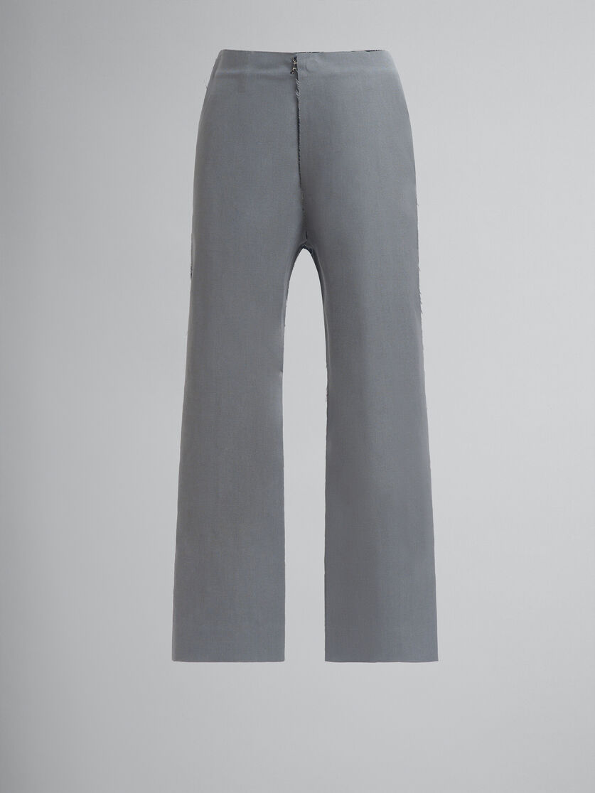 Pantalon en laine marron avec arrière contrastant - Pantalons - Image 1