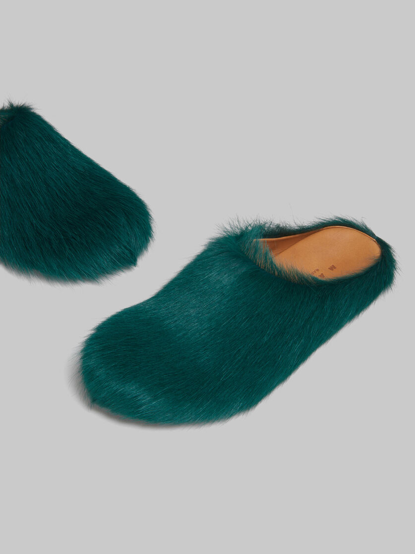 Blue long-hair calfskin Fussbett sabot - Clogs - Image 5