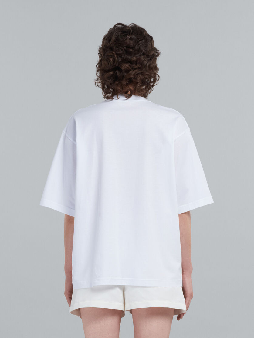 White organic cotton T-shirt with logo - T-shirts - Image 3