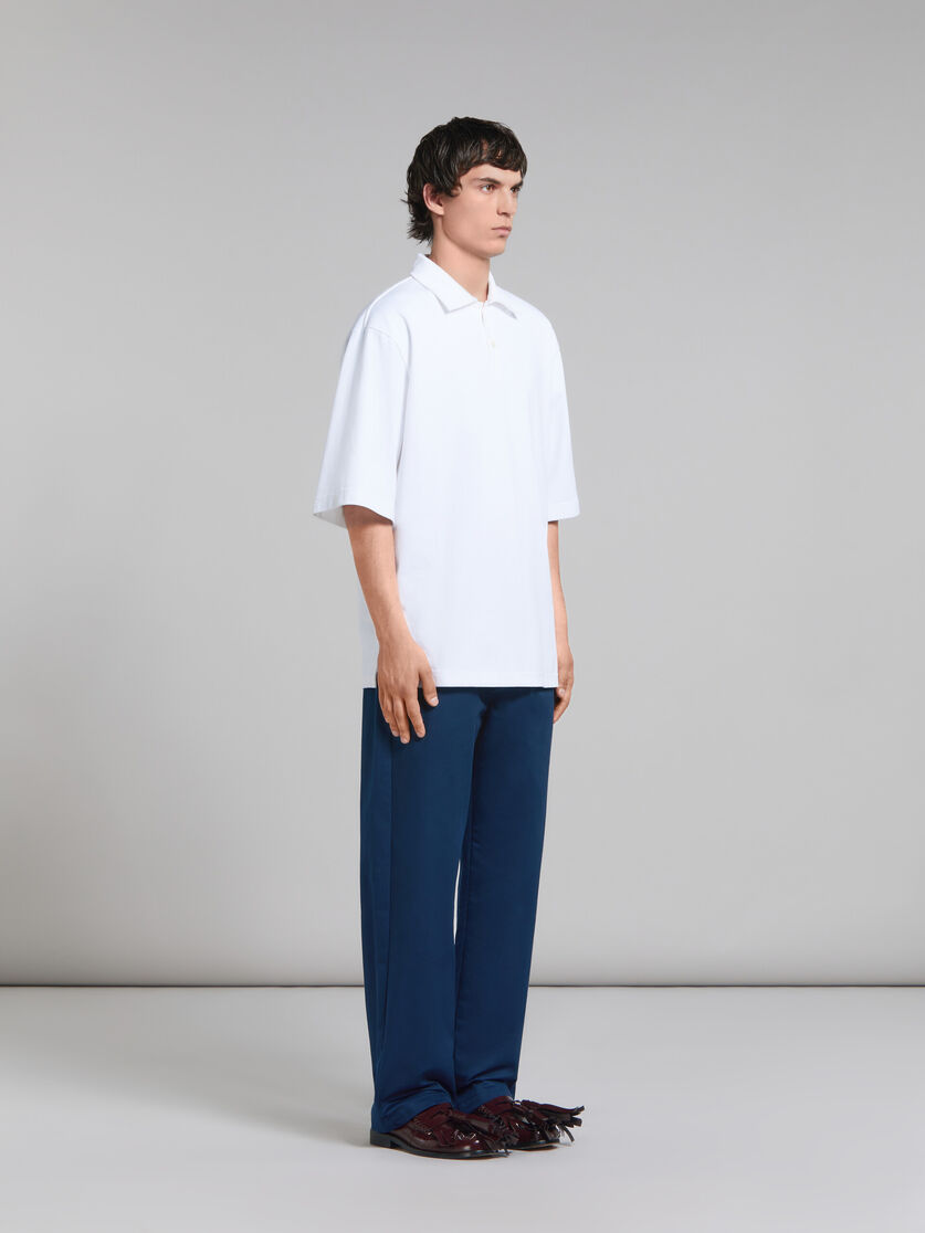 Blue organic cotton oversized polo shirt with Marni patches - Shirts - Image 5