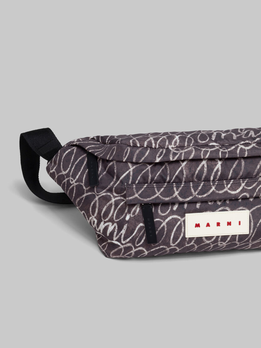 Black Puff belt bag with Marni Scribble print - Belt Bags - Image 5