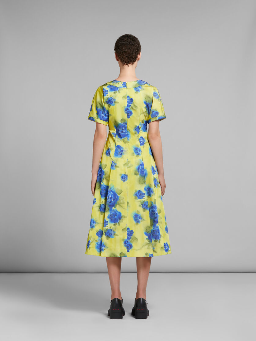 Yellow taffeta midi dress with Idyll print - Dresses - Image 3