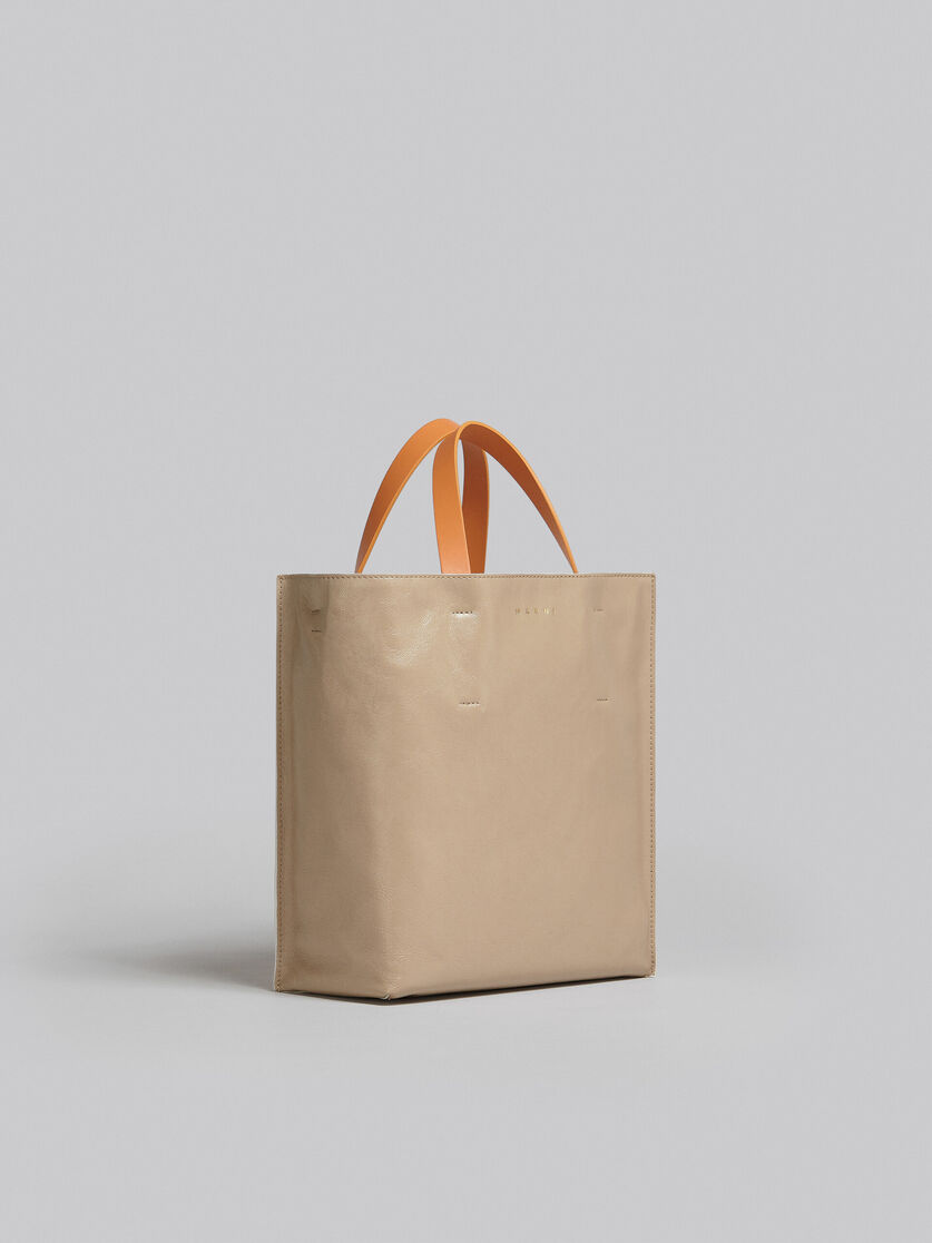 ブラウンとぺールブルーブラック タンブルレザー製MUSEO SOFTバッグ - ショッピングバッグ - Image 6