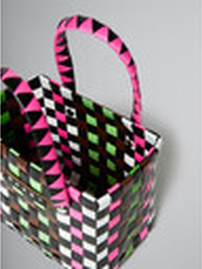 Mehrfarbiger Shopper BASKET in Weiß - Tasche - Image 5