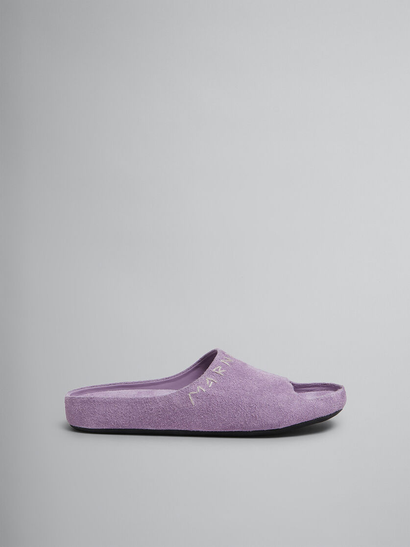 Violette Fußslide-Sandalen aus Wildleder - Sandalen - Image 1