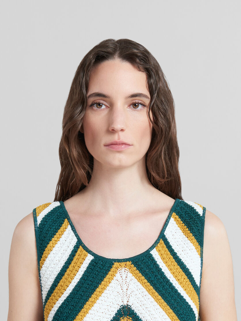 쉐브론 패턴 틸 & 옐로우 크로셰 드레스 - 드레스 - Image 4