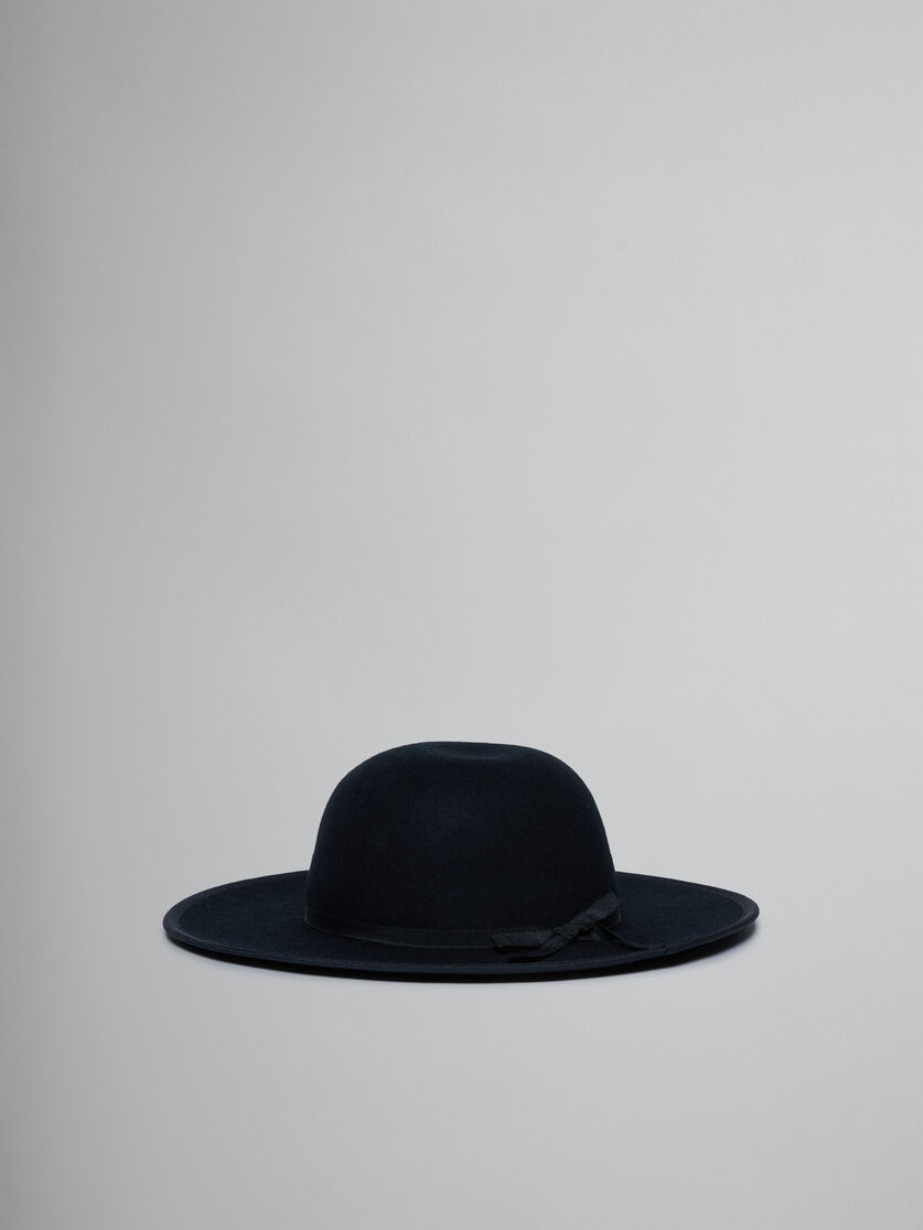 Sombrero de ala ancha negro de fieltro - Gorras - Image 2