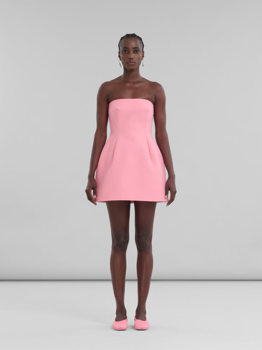 Pink cady strapless mini dress - Dresses - Image 2