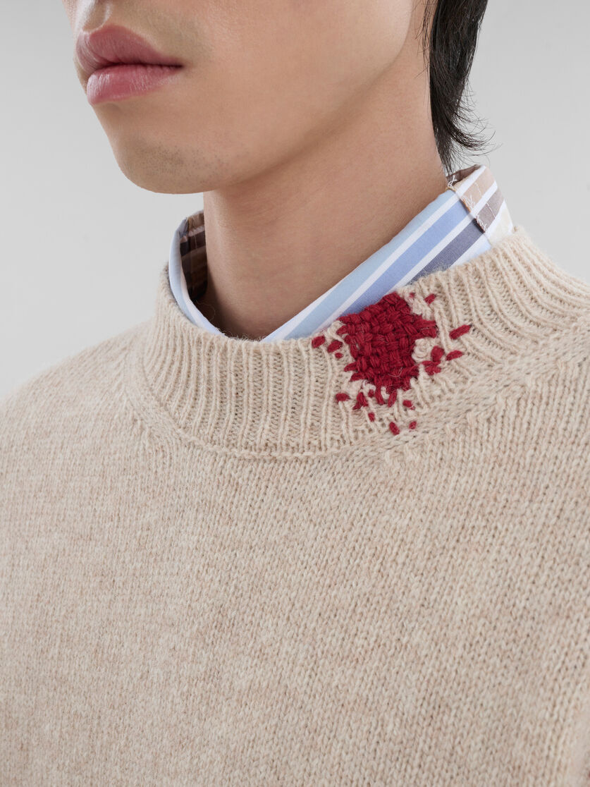 Grey Shetland wool jumper with Marni mending patches - Pullovers - Image 4