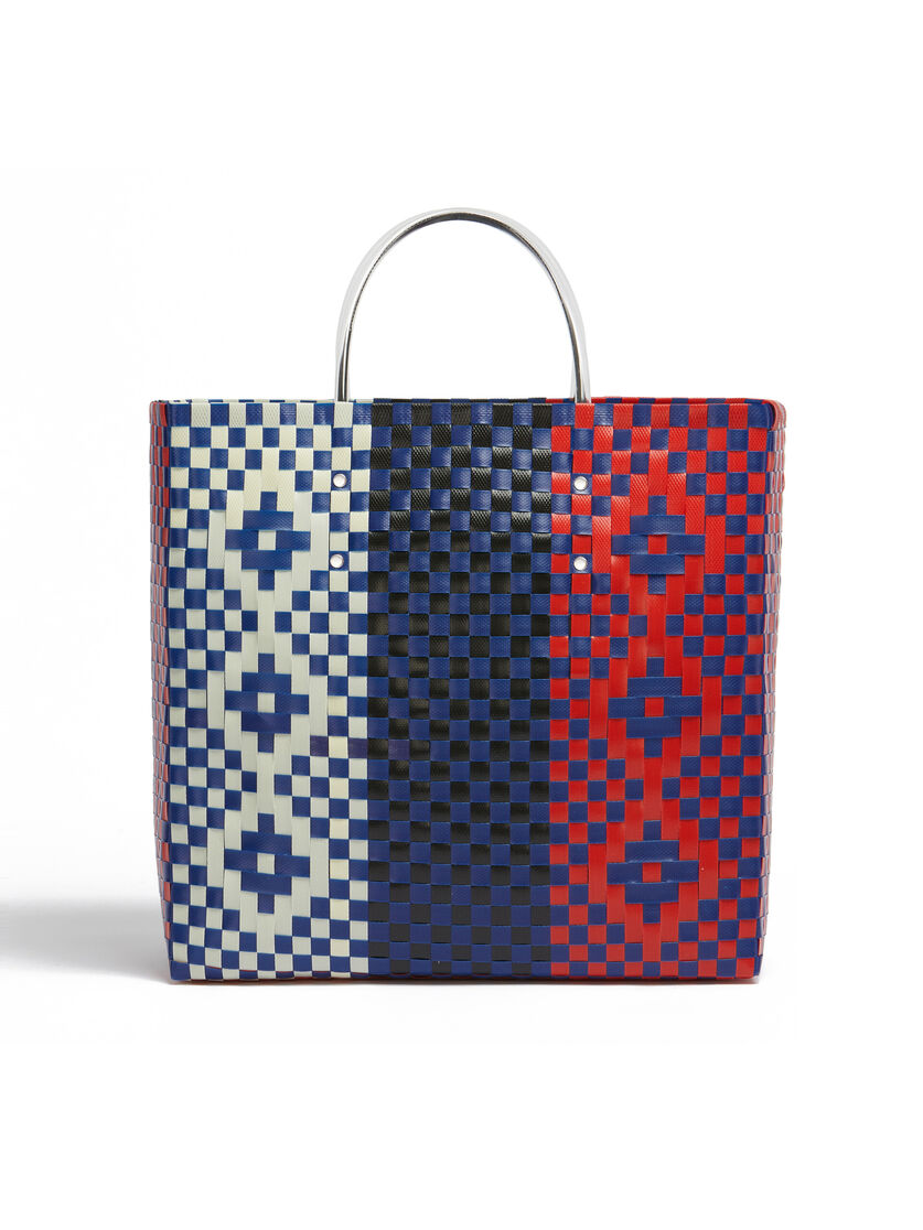 Red rhombus MARNI MARKET LARGE BASKET bag - Shopping Bags - Image 3