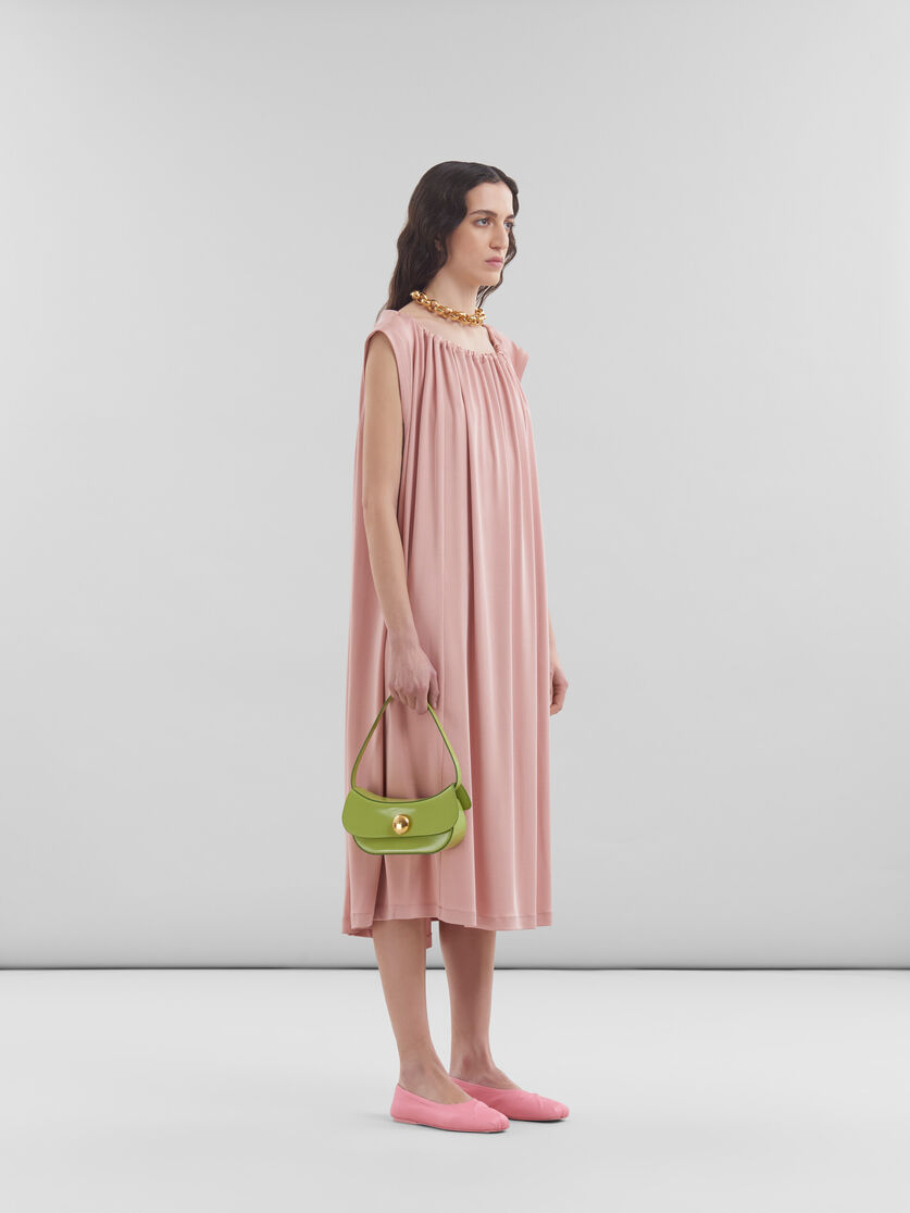 Pink stretch jersey dress with gathered neck - Dresses - Image 6