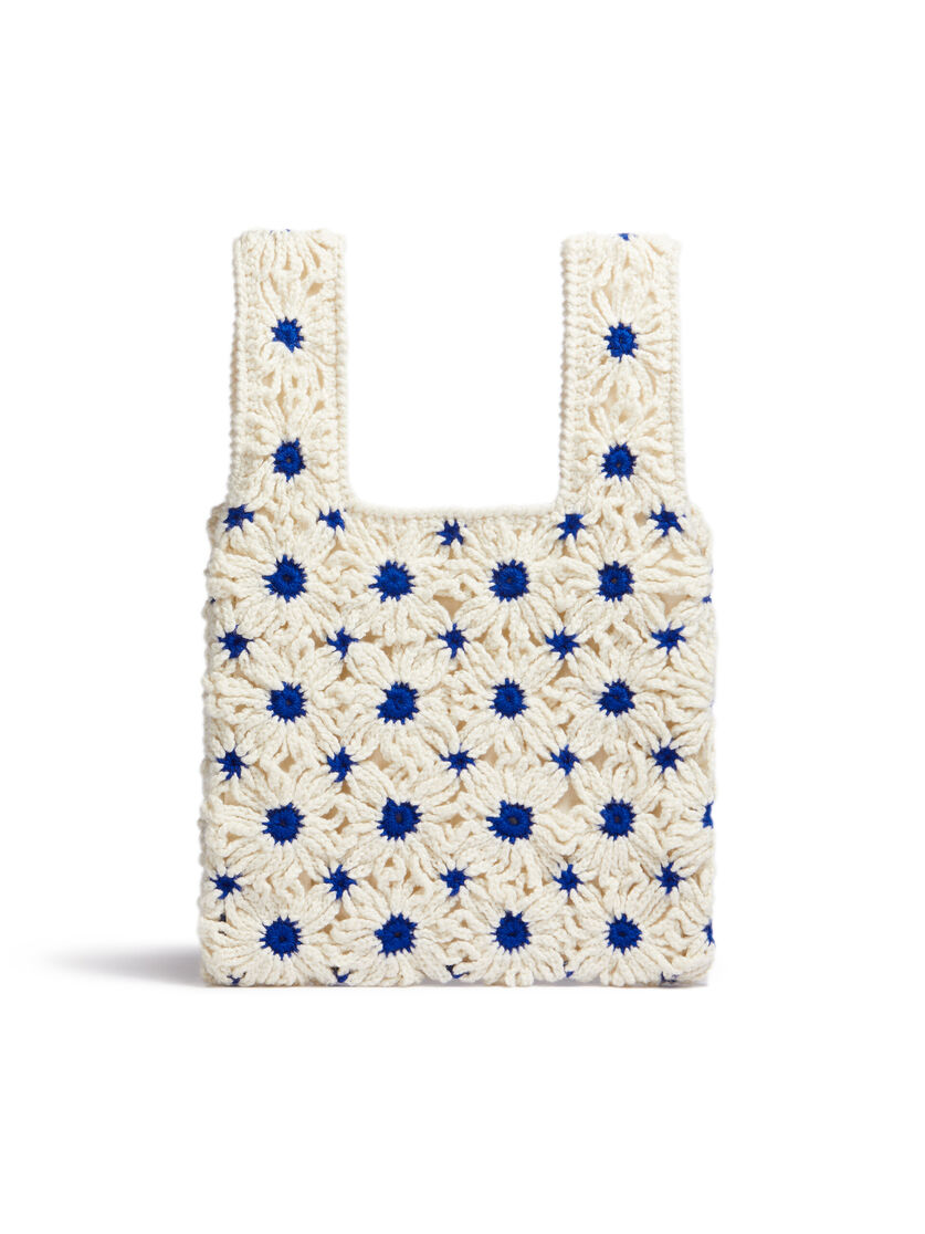 MARNI MARKET FISH bag in white and blue crochet - Bags - Image 3