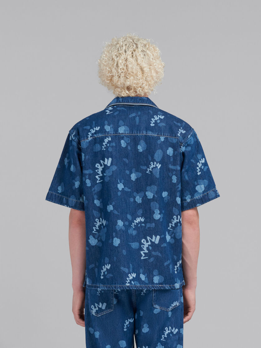 Blaues Bowlinghemd aus Denim mit Marni Dripping-Print - Hemden - Image 3