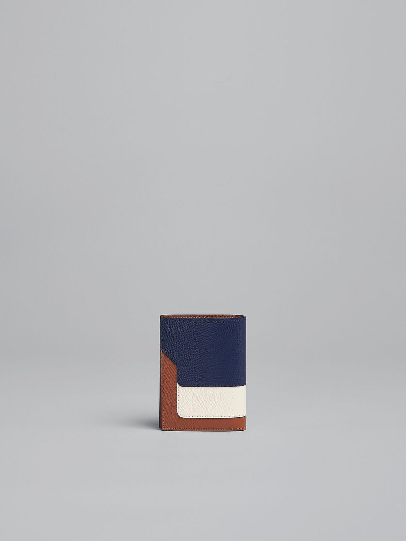 ブルー、ホワイト、ブラウン サフィアーノレザー製二つ折りウォレット - 財布 - Image 3