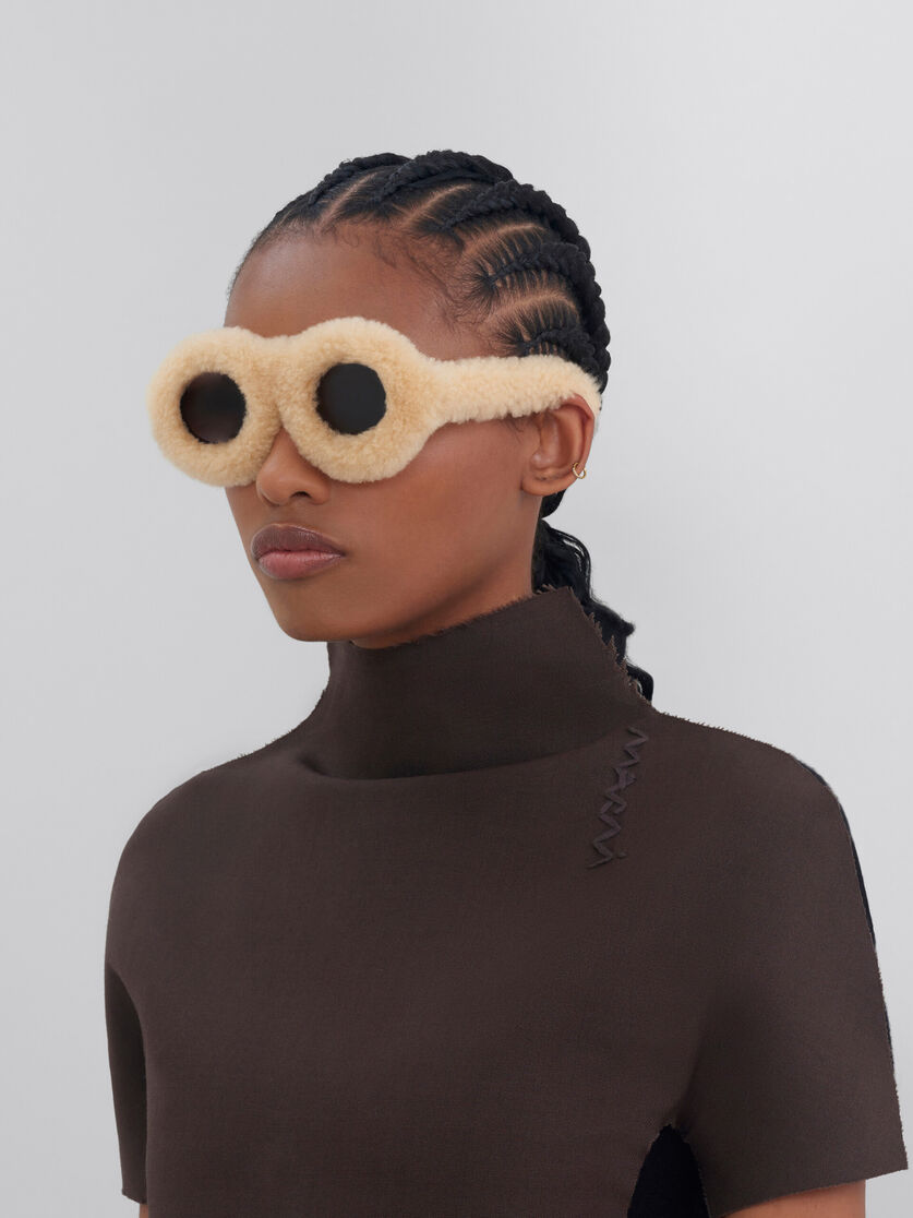 Furry beige Jantu sunglasses - Optical - Image 2