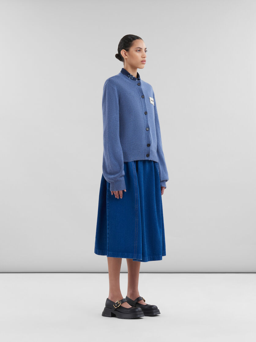 Blue cashmere cardigan with Marni patch - Pullovers - Image 5