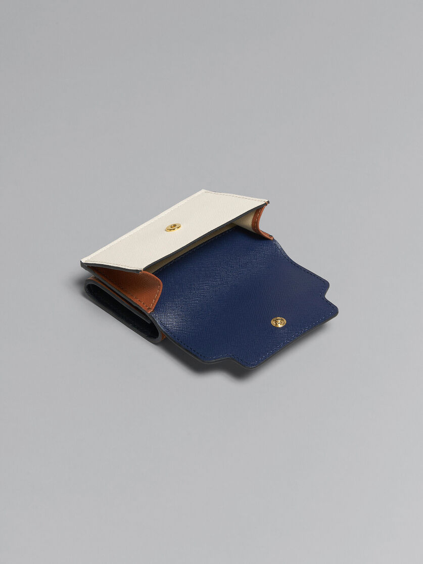グリーン、ホワイト、ブラウン サフィアーノレザー三つ折りウォレット - 財布 - Image 5