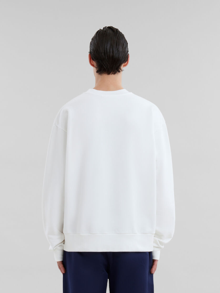 White organic cotton sweatshirt with wrinkled Marni logo - Sweaters - Image 3