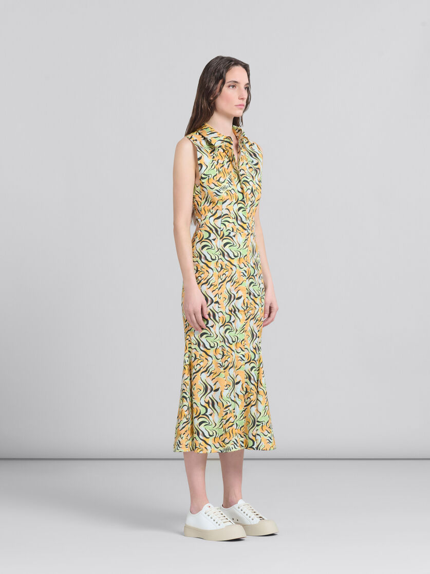 오렌지 & 그린 프린티드 오가닉 포플린 머메이드 드레스 - 드레스 - Image 6