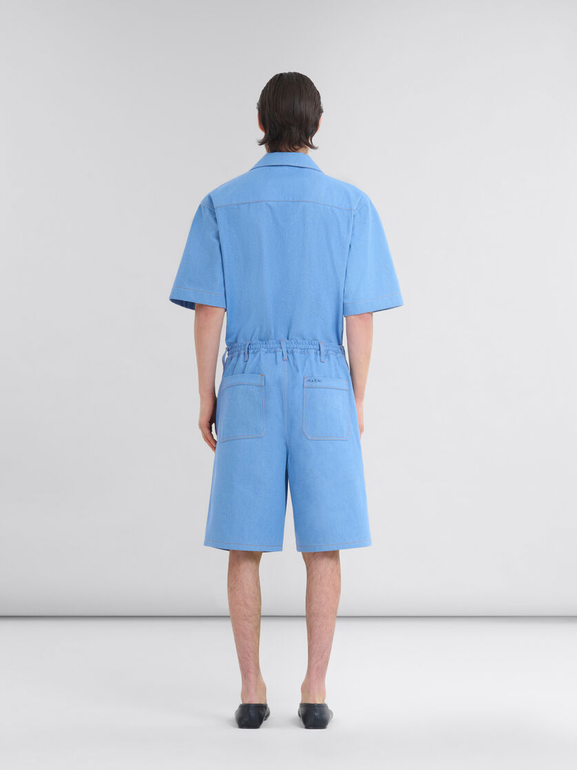 Blue denim boxer shorts - Pants - Image 3