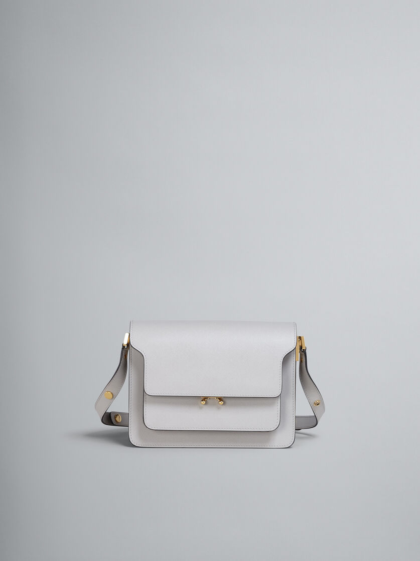 TRUNK medium bag in grey saffiano leather - Shoulder Bag - Image 1