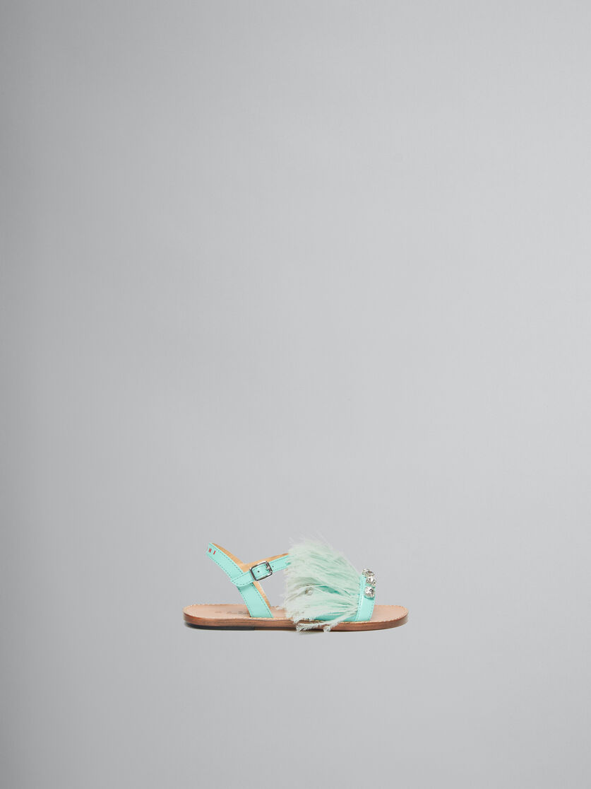 Sandales Marabou à plume turquoise - ENFANT - Image 1