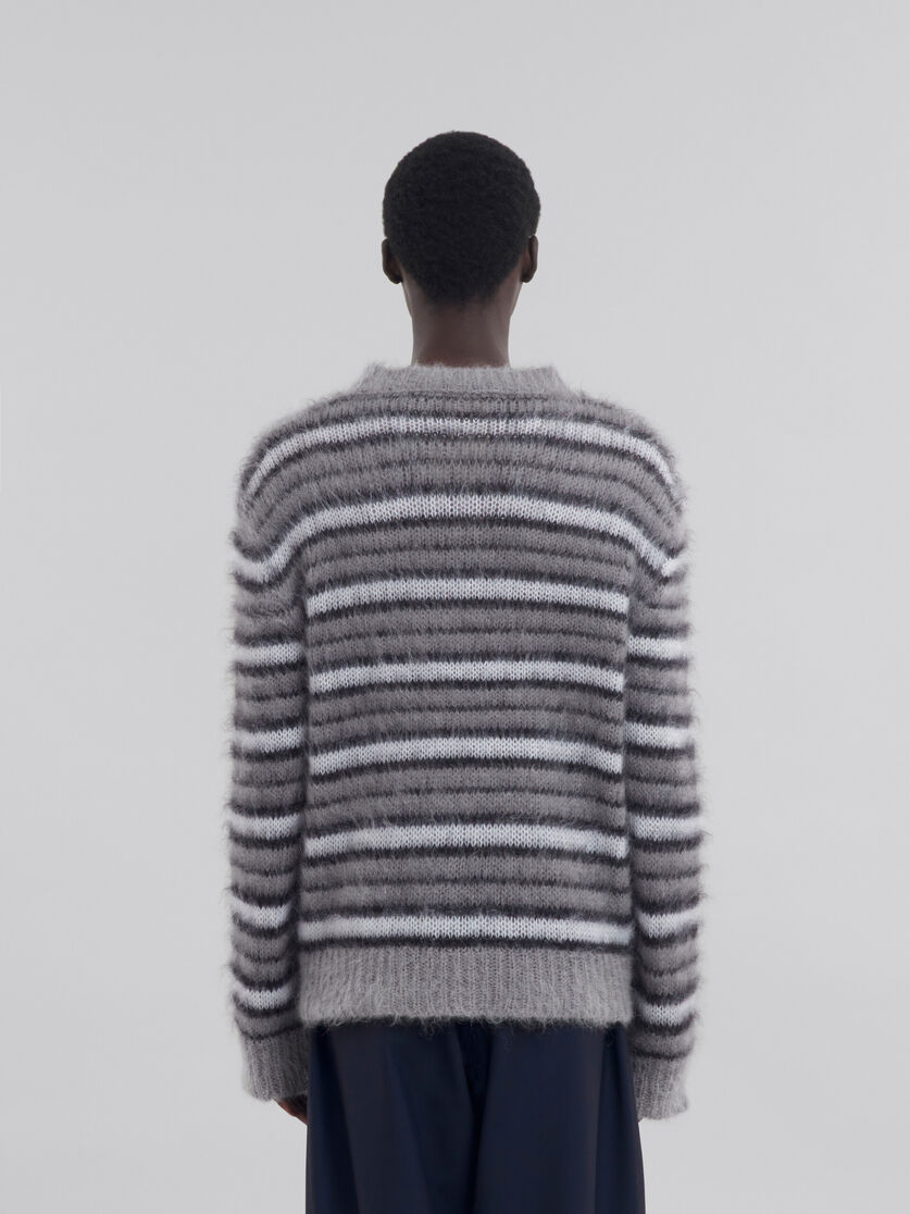 Grau gestreifter Pullover aus Mohair - Pullover - Image 3