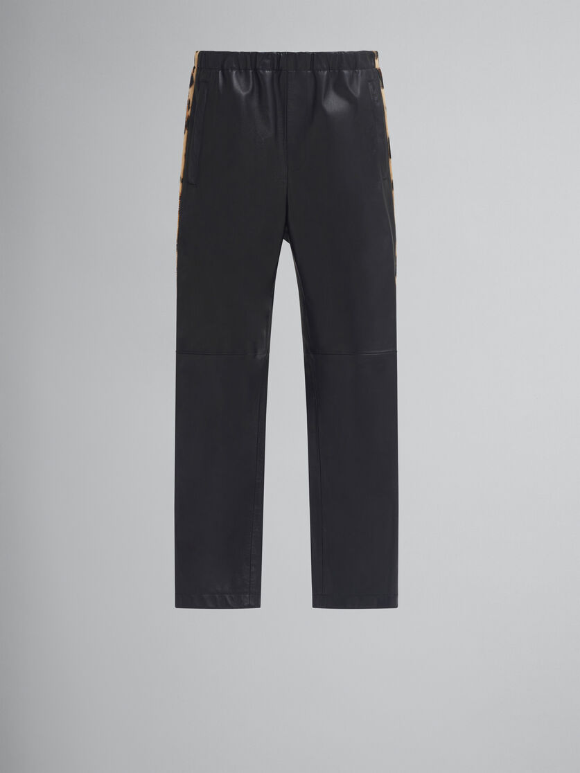 Pantaloni jogging in nappa nera - Pantaloni - Image 1