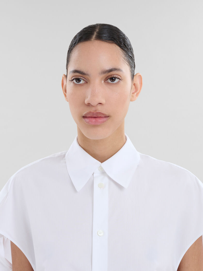 Camicia cocoon in popeline bianco - Camicie - Image 4
