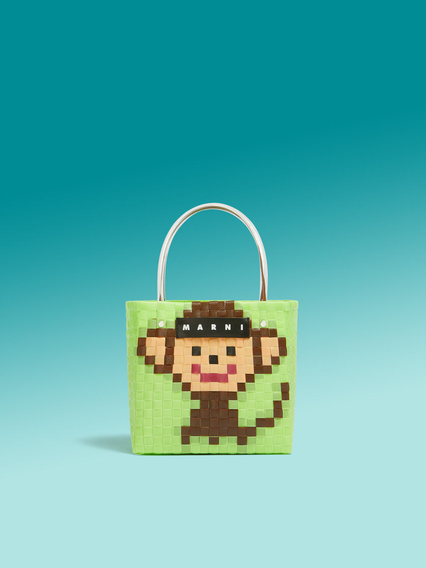 Light green MARNI MARKET ANIMAL BASKET bag - Shopping Bags - Image 1