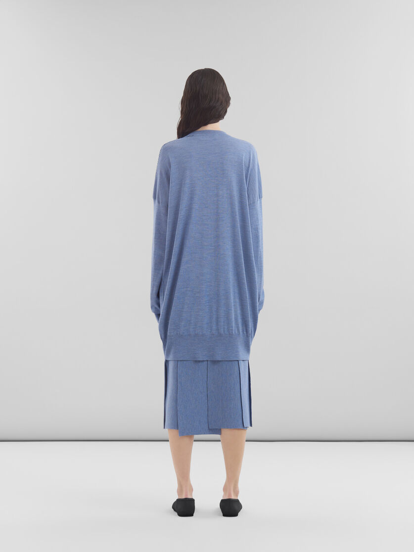 Blue wool-silk slouchy jumper with Marni mending - Pullovers - Image 3