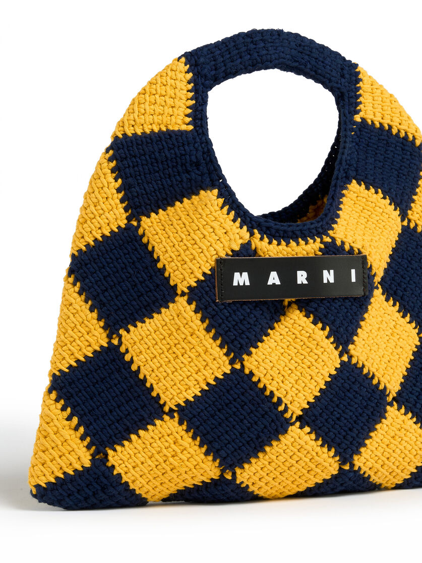 ブルー&ブラウン MARNI MARKET DIAMOND テックウールバッグ ミニ - ショッピングバッグ - Image 4