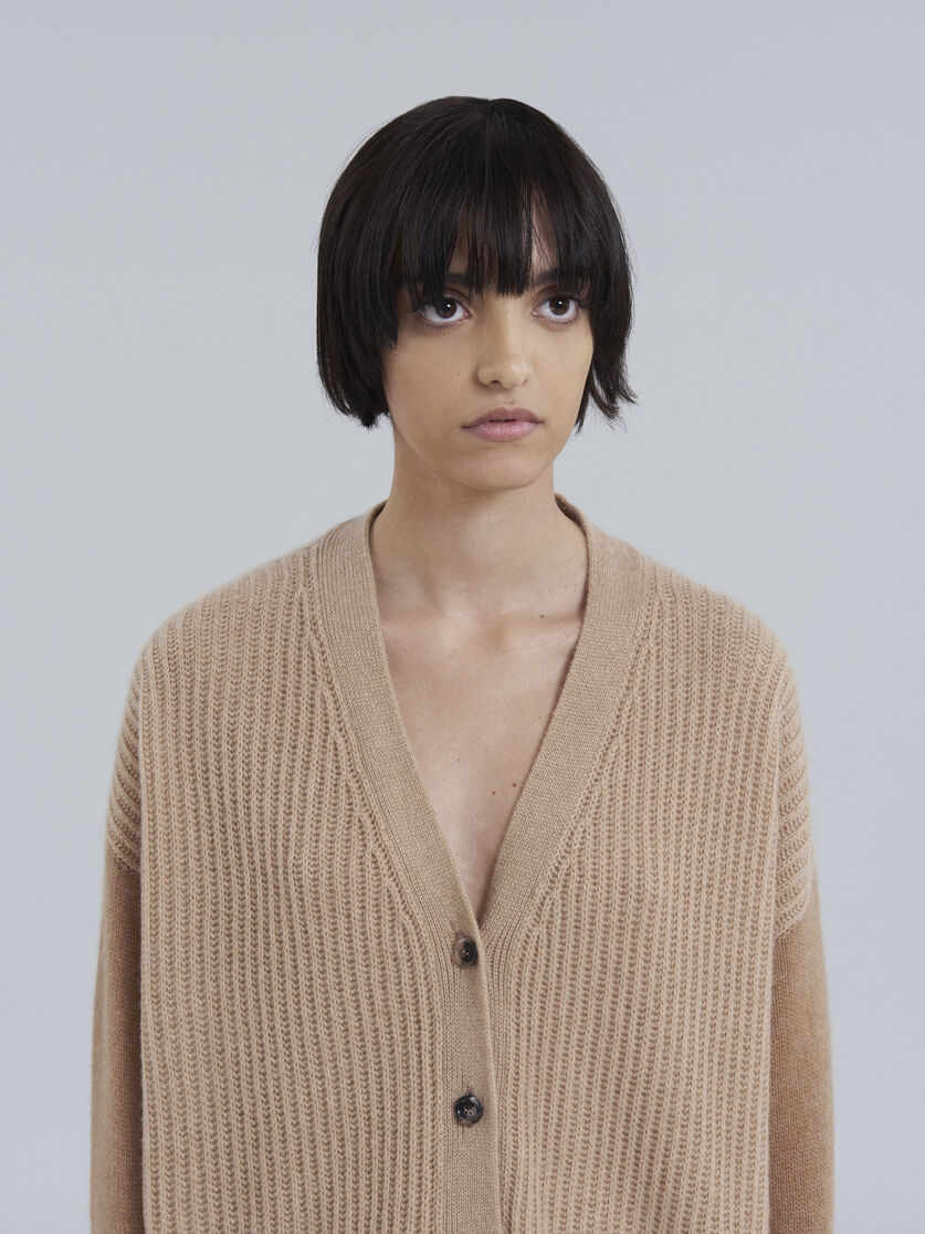 Brown cashmere V-neck cardigan - Pullovers - Image 4