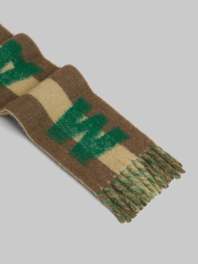 Blue alpaca-mohair scarf with Marni logo - Scarves - Image 3