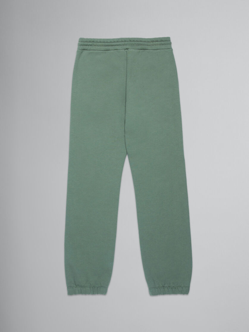 Green fleece jogger trousers with stripes - Pants - Image 2