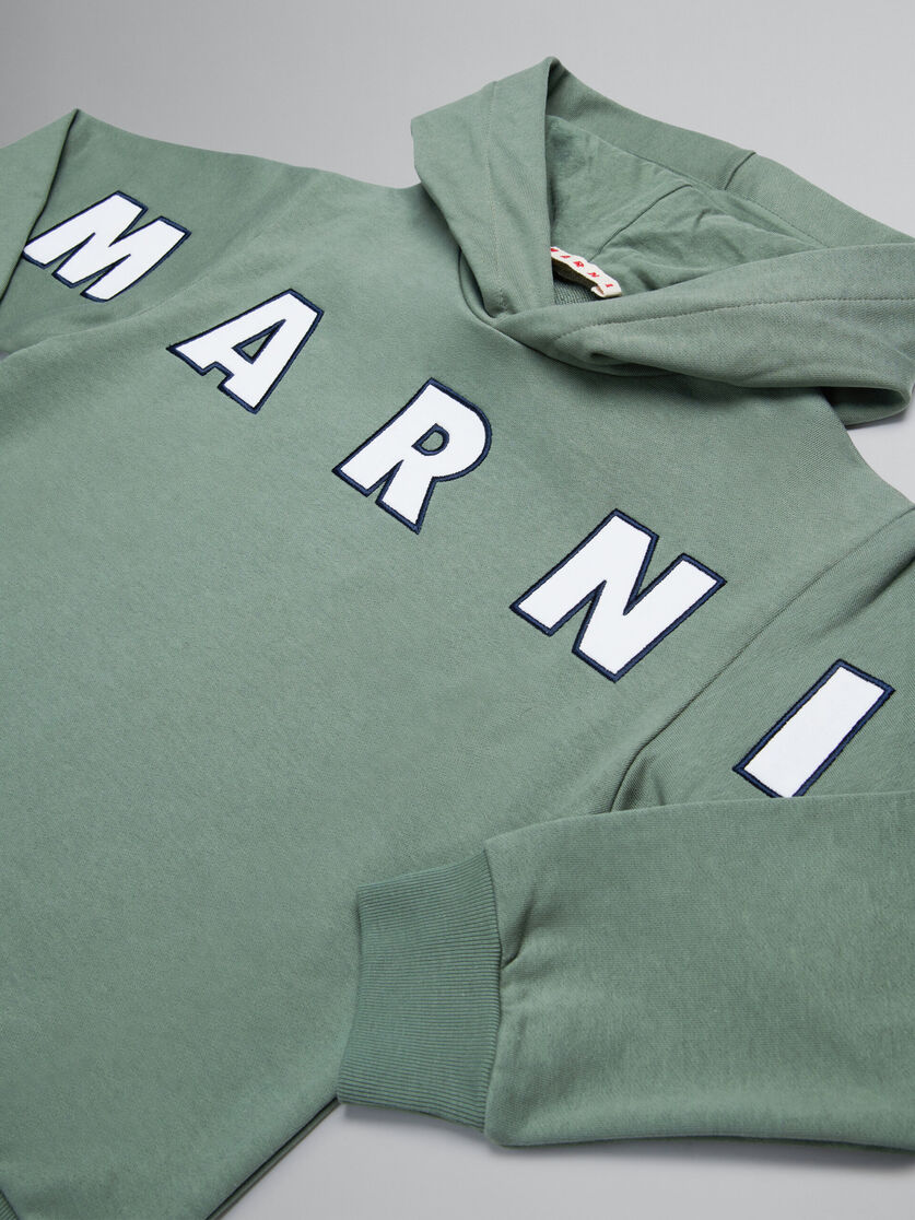 Green hooded sweatshirt with embroidered logo - Sweaters - Image 4