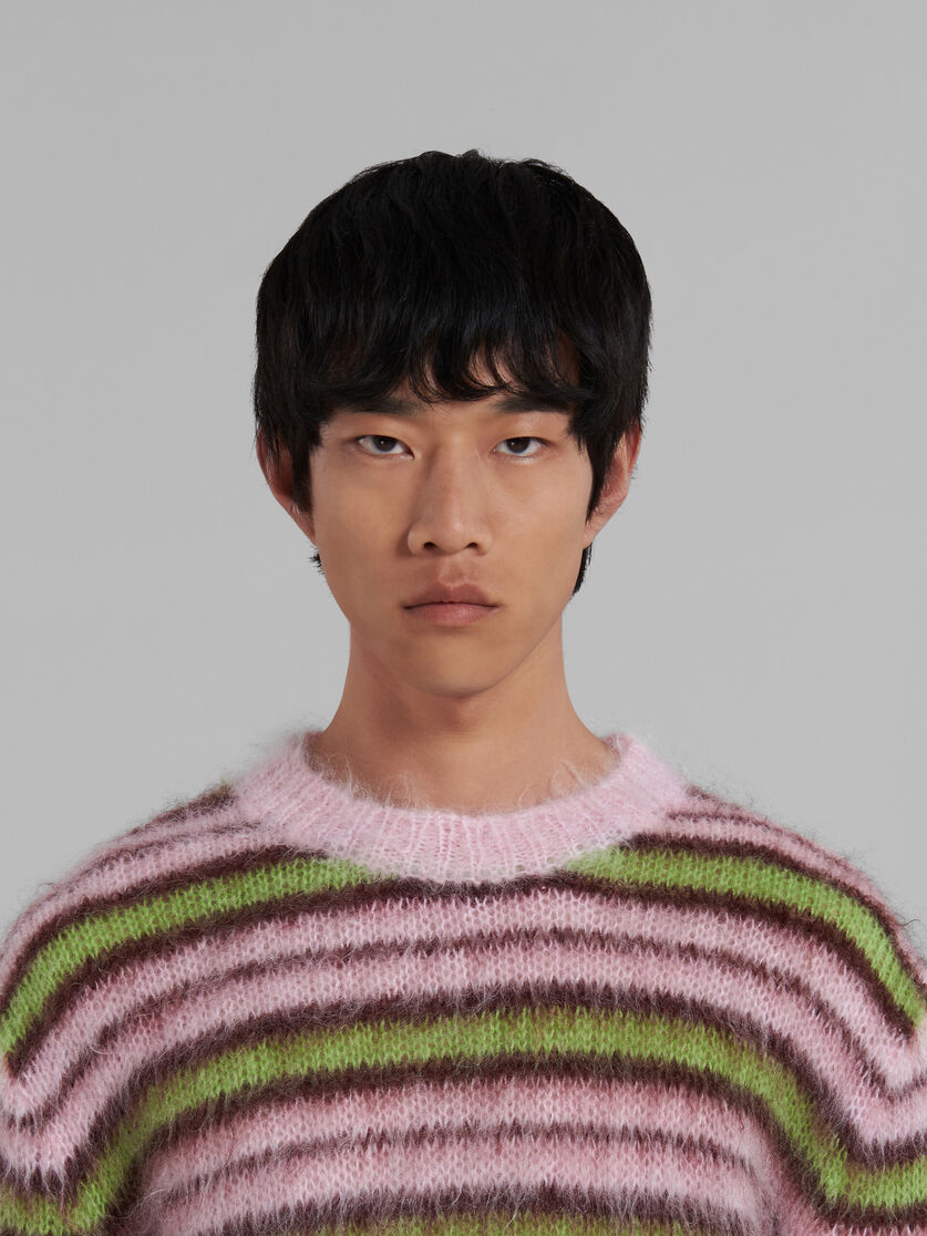 Pink striped mohair sweater - Pullovers - Image 4