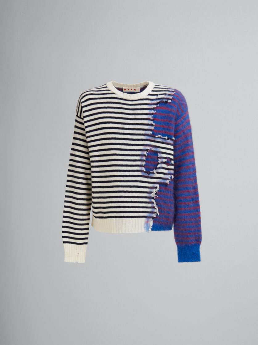 Mehrfarbiger 2-in-1-Pullover aus Wolle und Mohair mit Steifen - Pullover - Image 1