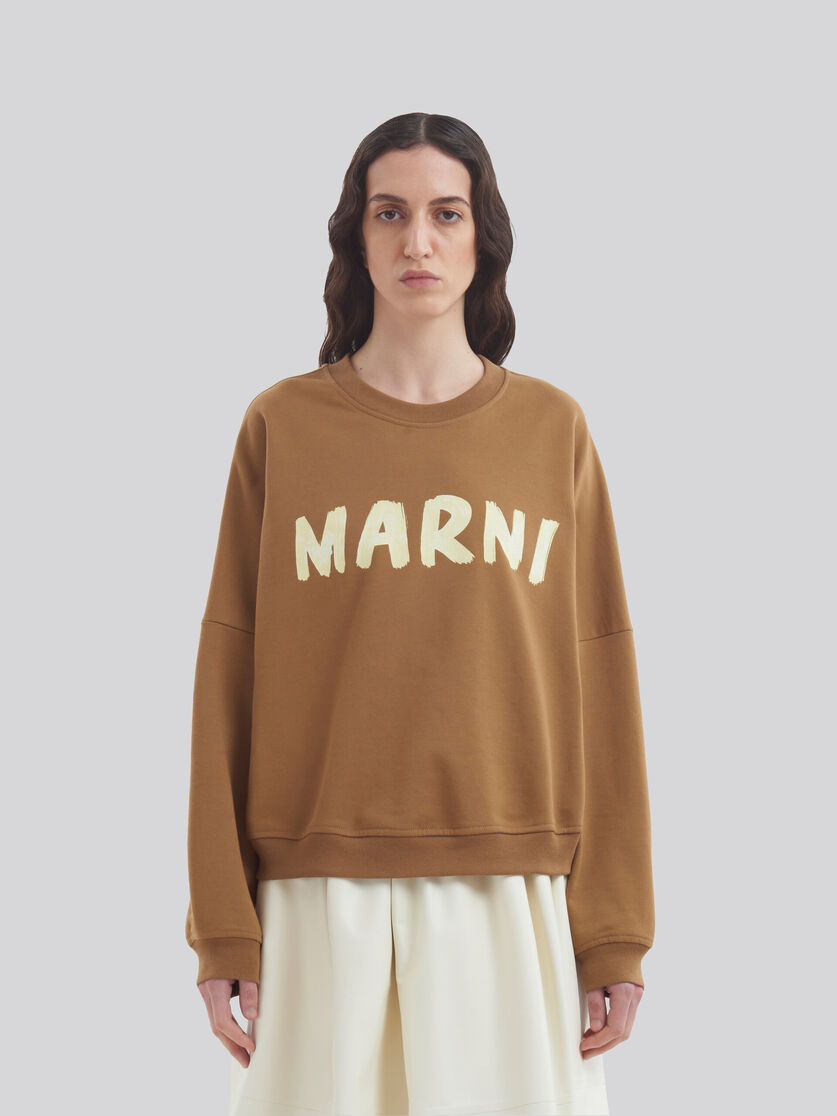 Blue organic cotton sweatshirt with Marni print - Sweaters - Image 2