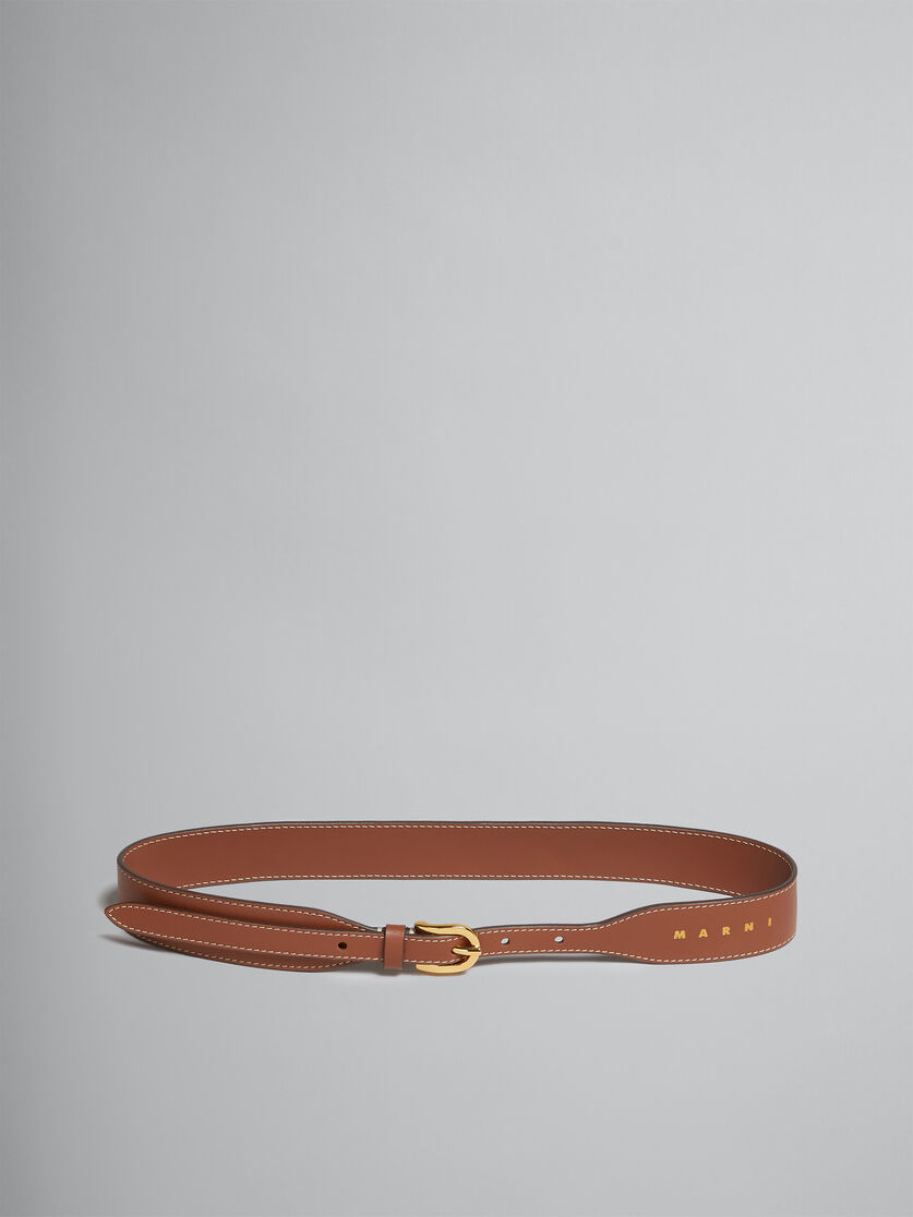 Cintura in pelle marrone - Cintura - Image 1
