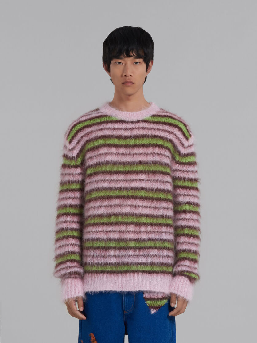 Maglia in mohair a righe rosa - Pullover - Image 2