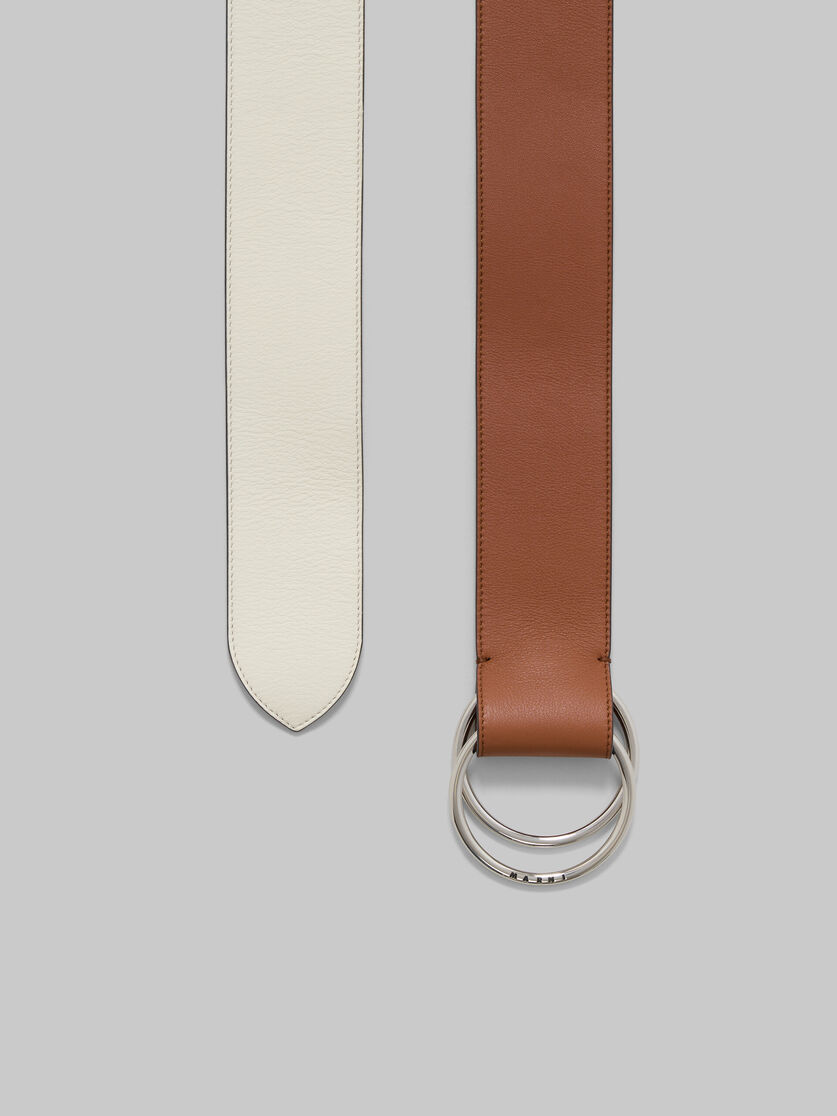Cintura in pelle nera e blu con fibbia ad anello - Cintura - Image 3