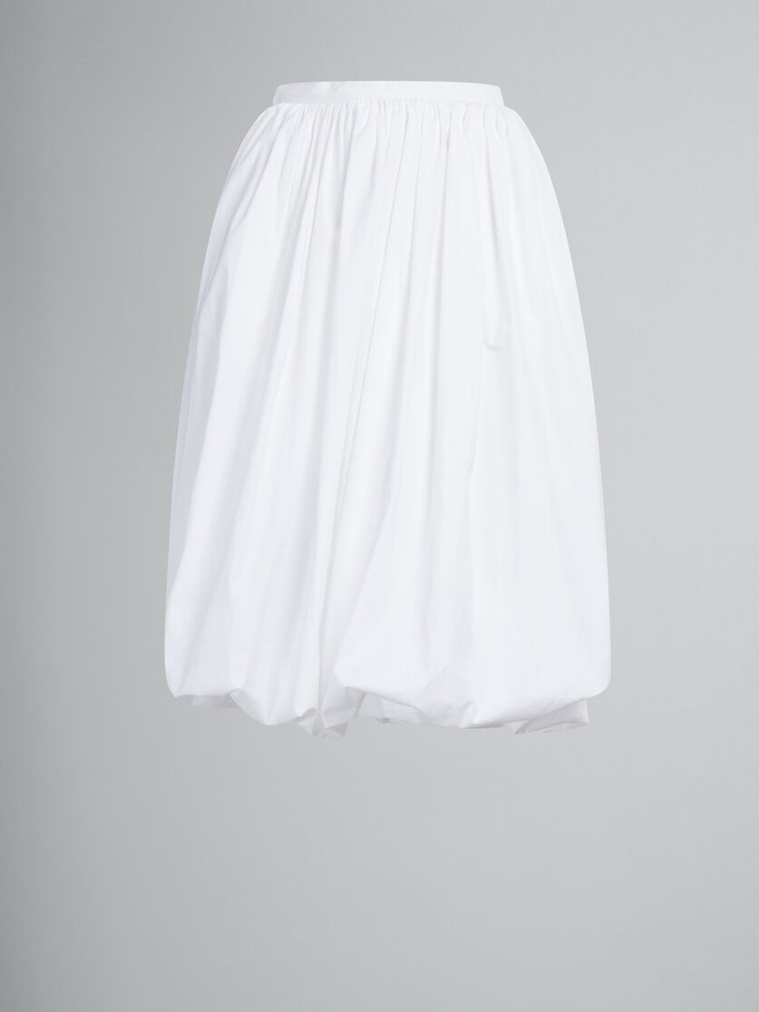 ホワイト オーガニックポプリン製 ミディ丈 バルーンスカート - スカート - Image 1