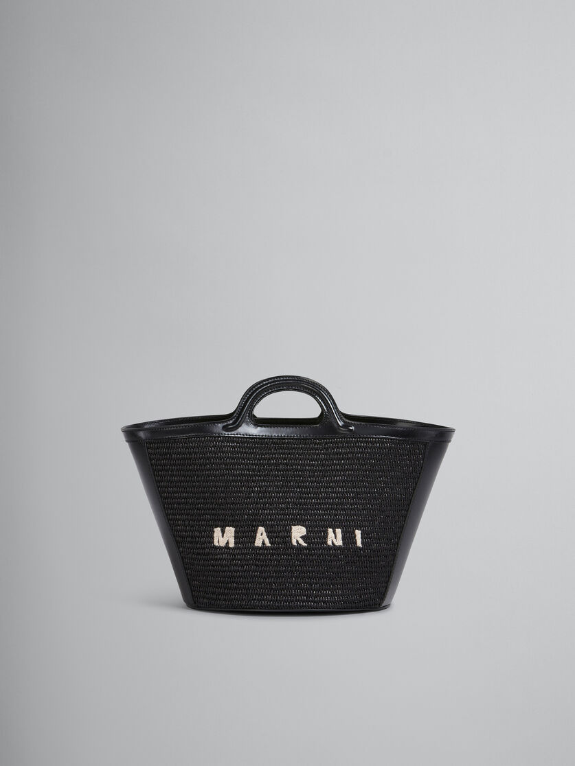 Marni Tropicalia bag in raffia with handles, shoulder strap and fabric  lining for children