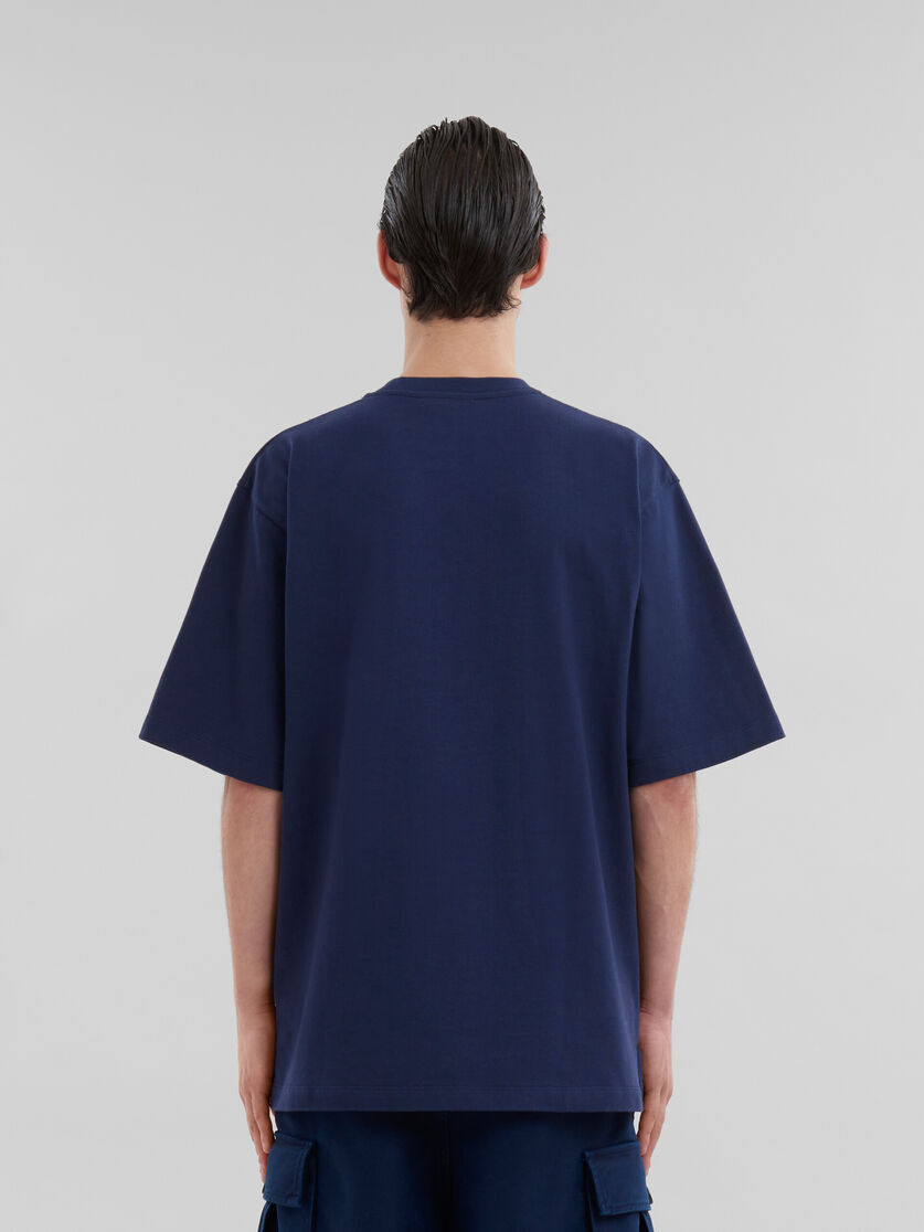 Camiseta oversize azul claro de algodón orgánico con parches Marni - Camisetas - Image 3