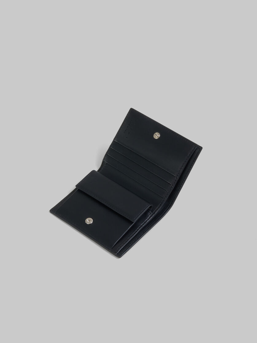 Black bi-fold leather wallet with Marni Mending - Wallets - Image 4