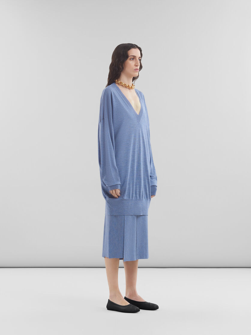 Blue wool-silk slouchy jumper with Marni mending - Pullovers - Image 5