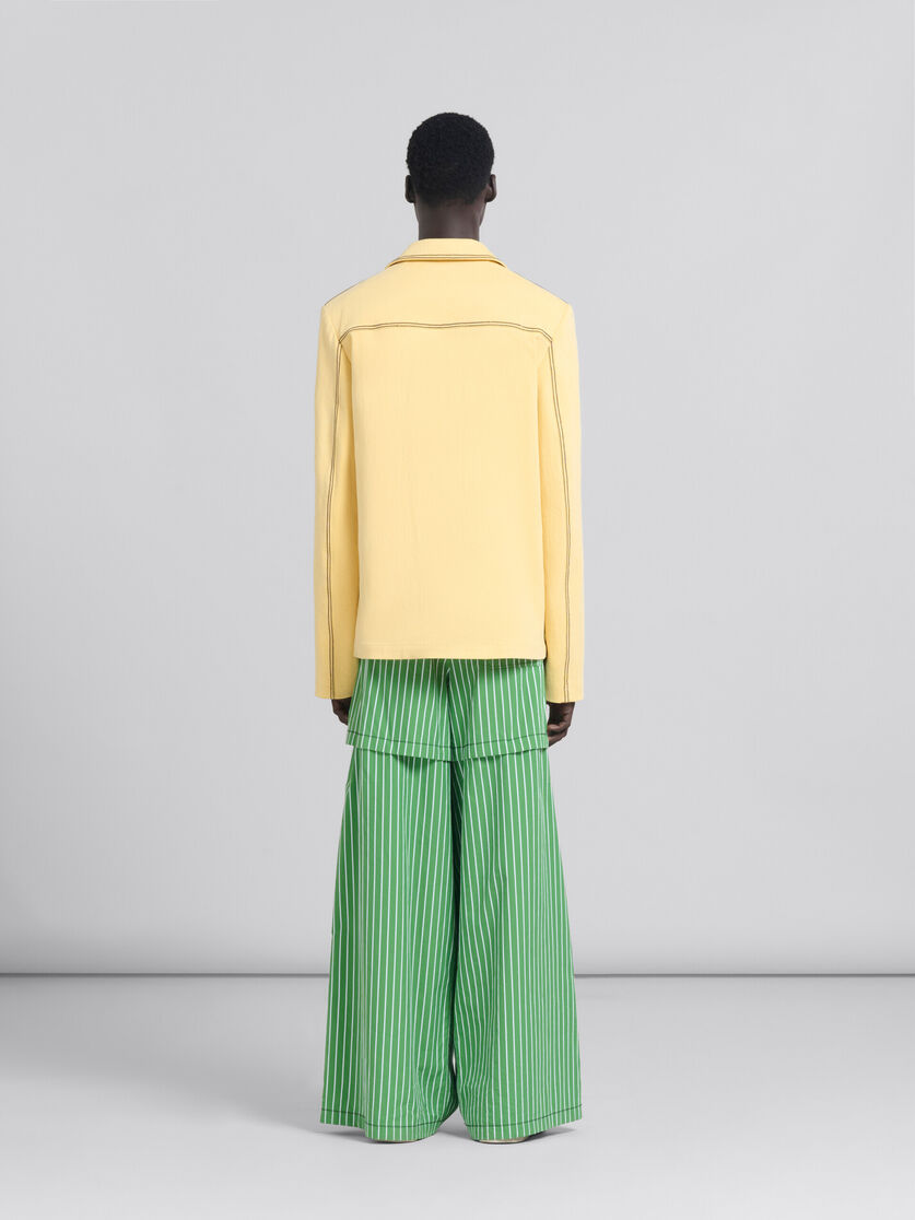 Blazer en denim organique jaune avec coutures contrastées - Manteaux - Image 3